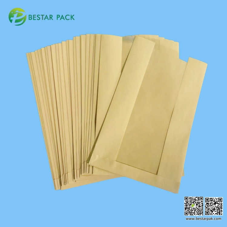 Customized Plain Brown Bakery Paper Bag na may Bintana