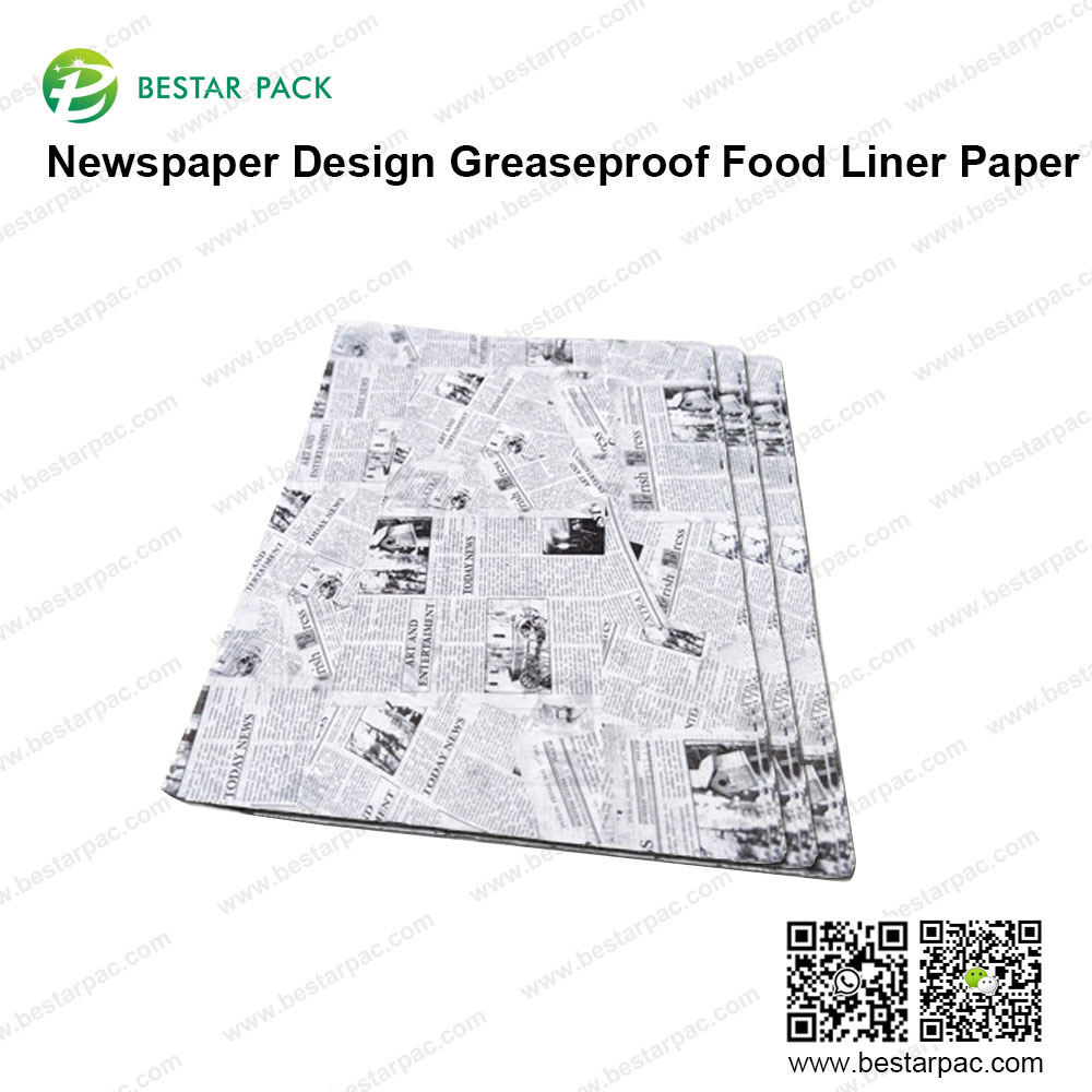 Disenyo ng Dyaryo Greaseproof Food Liner Paper