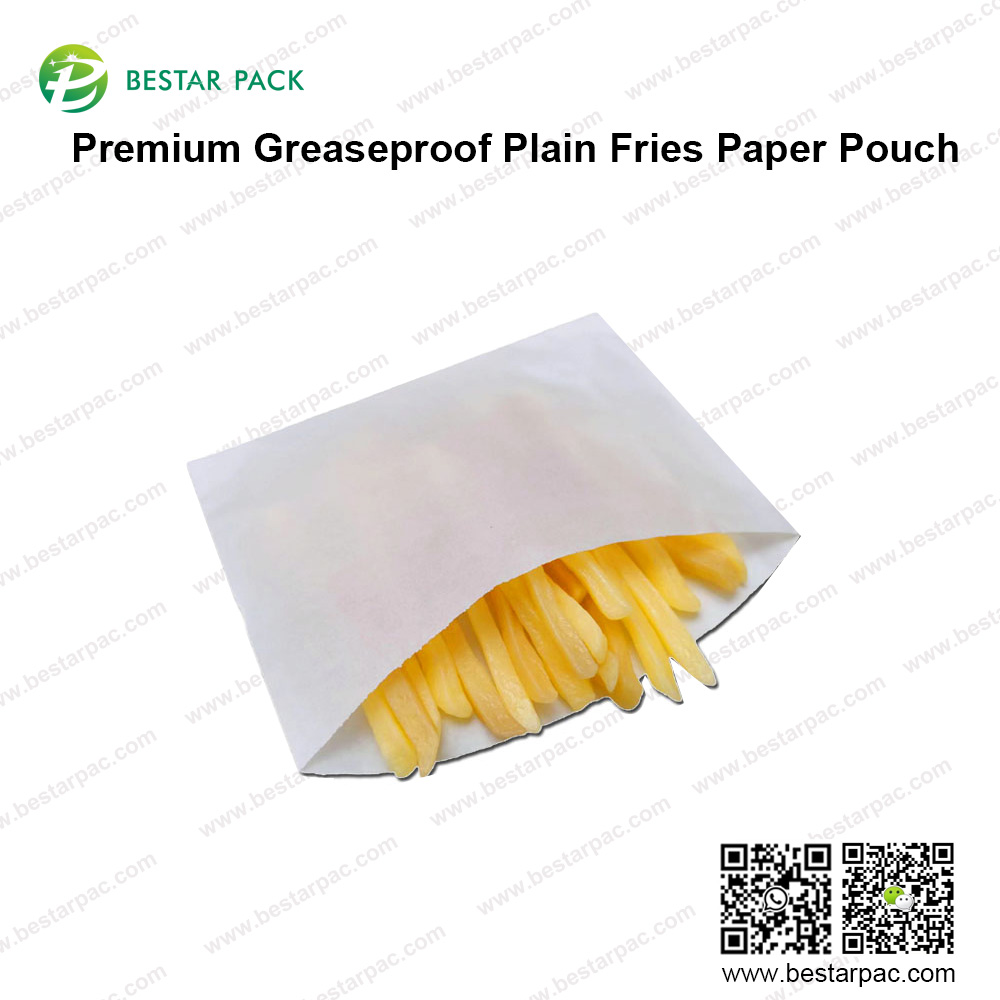 Premium Greaseproof Plain Fries Paper Pouch